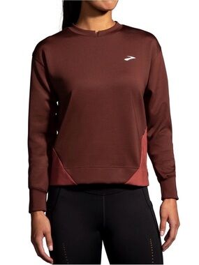 Brooks Run Within Sweatshirt Run Raisin Copper NWOT Small